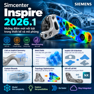SIMCENTER INSPIRE 2026.1 - NHỮNG ĐIỂM MỚI NỔI BẬT TRONG THIẾT KẾ VÀ MÔ PHỎNG